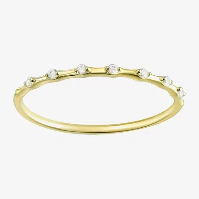 Fine Jewelry Gold Addiction Womens White Cubic Zirconia 10k Gold Stackable Ring In Yellow