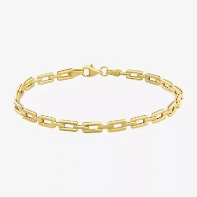 Fine Jewelry Womens 14k Gold 7.25 Inch Semisolid Link Chain Bracelet In Yellow
