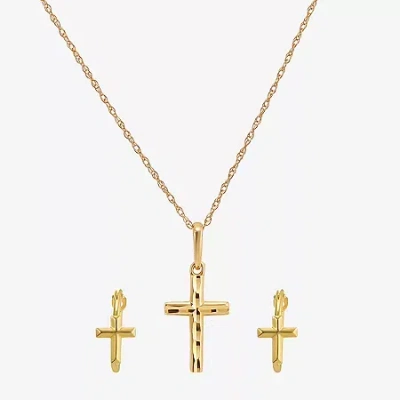 Fine Jewelry Girl's 14k Gold Cross 2-pc. Jewelry Set In Gold