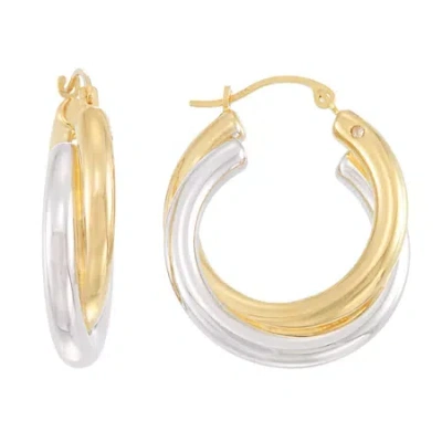 Fine Jewelry Gold Opulence Two Tone 14k Gold Over Diamond Resin Hoop Earrings In Transparent
