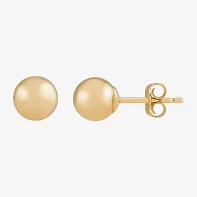 Fine Jewelry 14k Gold 4mm Ball Earrings In Transparent