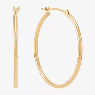Fine Jewelry Womens 14k Gold 28mm Round Hoop Earrings In Transparent