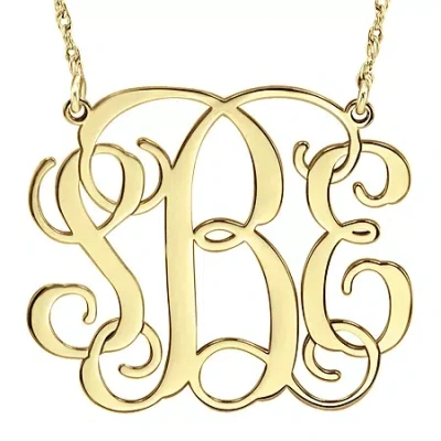 Fine Jewelry Personalized 30mm Vine Monogram Necklace In Yellow