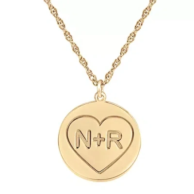 Fine Jewelry Personalized Couples Engraved Initial Pendant Necklace In Yellow