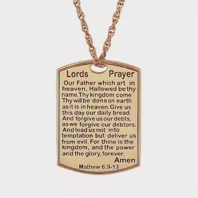 Fine Jewelry Personalized Name And Lord's Prayer Dog Tag Pendant Necklace In Pink