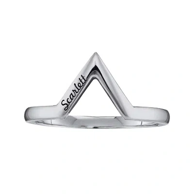Fine Jewelry Personalized V-shaped Ring In White