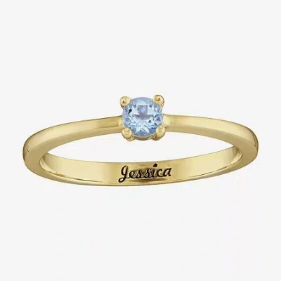 Fine Jewelry Personalized Girls Round Birthstone Ring In Gold