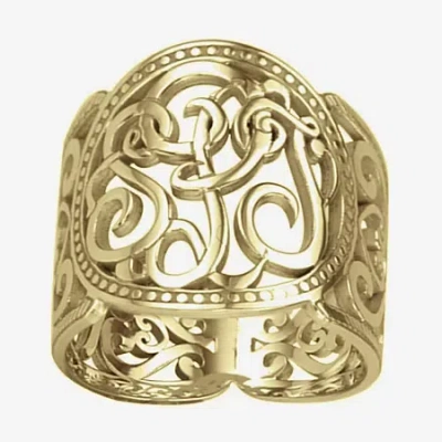 Fine Jewelry Personalized 18mm Script Monogram Ring In Yellow