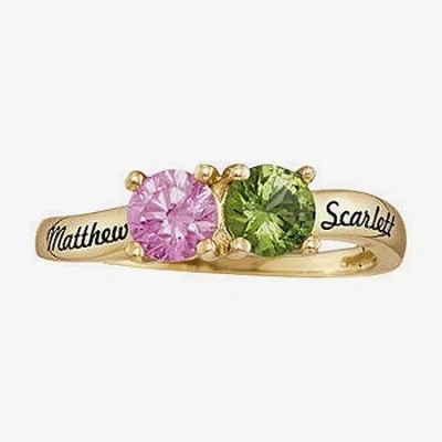 Fine Jewelry Personalized Simulated Birthstones Couples Ring In Yellow