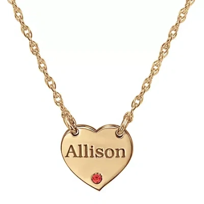 Fine Jewelry Personalized Birthstone Heart Name Pendant Necklace In Pink