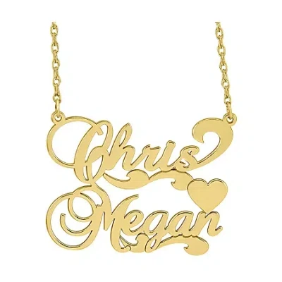 Fine Jewelry Personalized 14k Gold Over Sterling Silver Couples Necklace In Yellow