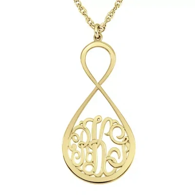 Fine Jewelry Personalized Monogram Infinity Pendant Necklace In Yellow