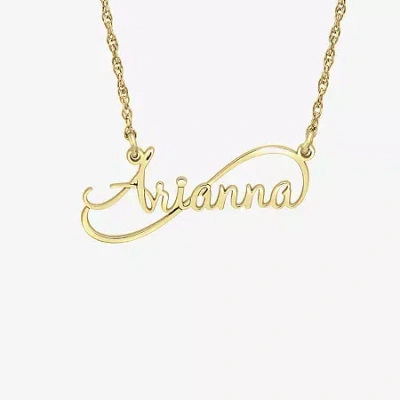 Fine Jewelry Womens 10k Gold 10k White Gold 18 Inch Name Necklace In Yellow