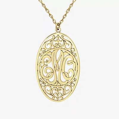 Fine Jewelry Womens 10k Gold Or 24k Gold Over Silver Pendant Necklace In Yellow