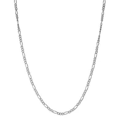 Fine Jewelry Girls Sterling Silver 13 Inch Figaro Chain Necklace In Metallic