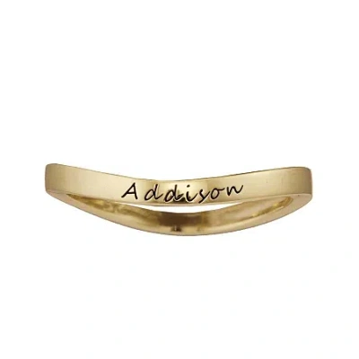 Fine Jewelry Personalized Curved Stackable Ring In Yellow