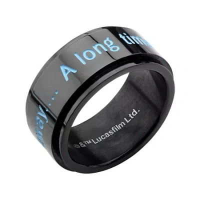 Fine Jewelry Star Wars Mens A Long Time Ago Stainless Steel And Black Ip Spinner Ring In Black