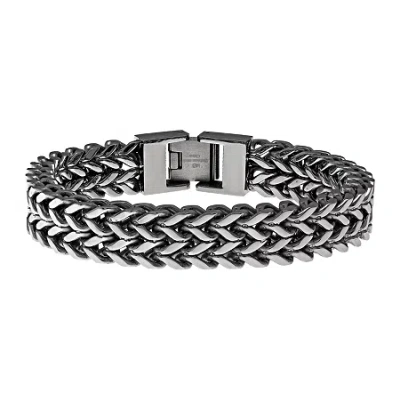 Fine Jewelry Mens Antique Finish Stainless Steel Wheat Bracelet In Gray