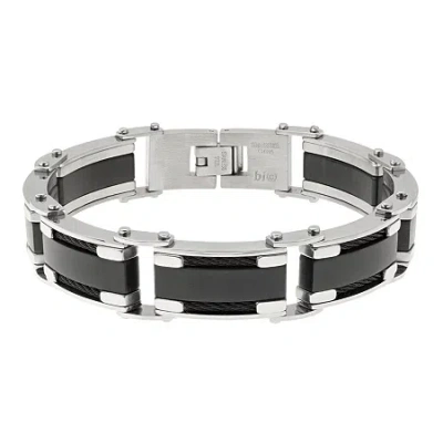 Fine Jewelry Mens Two-tone Stainless Steel Chain Bracelet In Multi