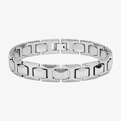 Fine Jewelry Mens Tungsten Carbide Link Bracelet In White