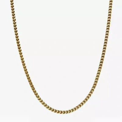 Fine Jewelry Mens Stainless Steel 4mm Foxtail Chain Necklace In Yellow