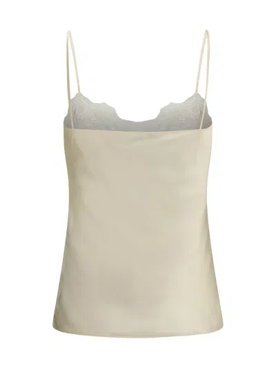 Chloé Women Washed Silk Satin And Lace Camisole In Metallic