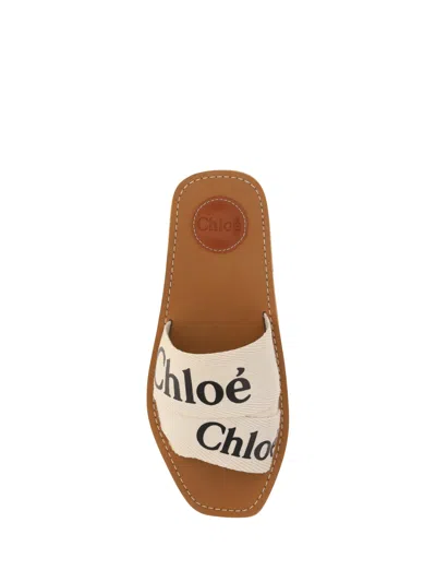 Chloé Woody Sabot Mules In White