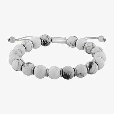 Fine Jewelry Mens Stainless Steel Genuine Stone Beaded Bolo Bracelet