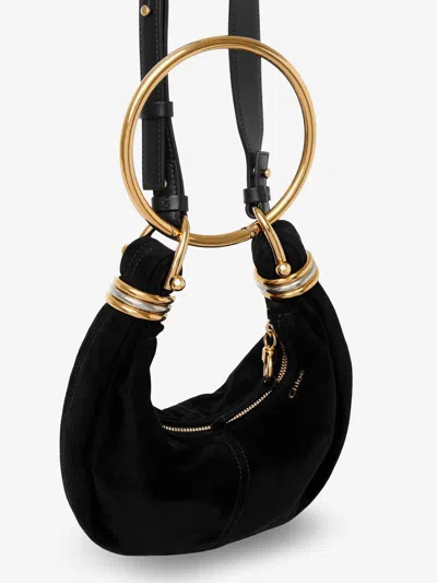 Chloé Bracelet Suede Crossbody Bag In Black