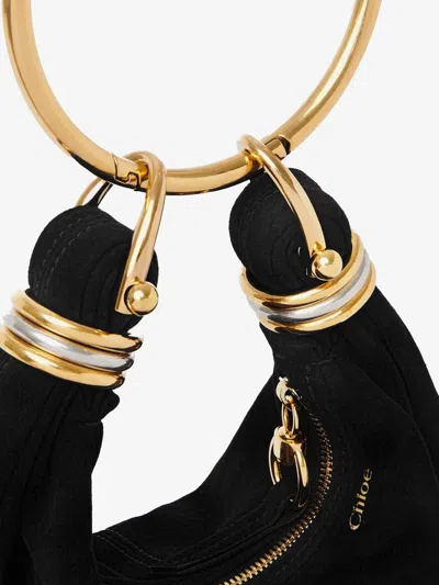 Chloé Bracelet Suede Crossbody Bag In Black