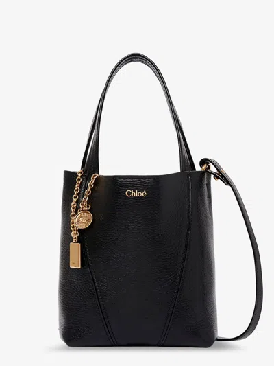 Chloé Spin Leather Crossbody Bag In Black