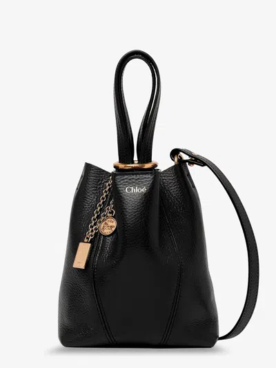 Chloé Spin Leather Crossbody Bag In Black