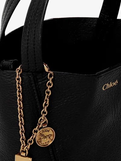 Chloé Spin Leather Crossbody Bag In Black