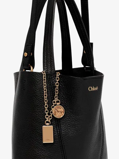 Chloé Spin Leather Crossbody Bag In Black