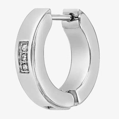 Fine Jewelry Mens Cubic Zirconia Stainless Steel 14mm Single Earring In Transparent