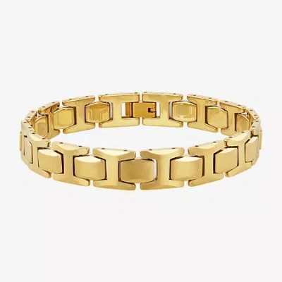 Fine Jewelry Mens Tungsten Solid Link Bracelet In Yellow