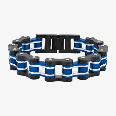 Fine Jewelry Mens Stainless Steel Solid 8 1/2 Inch Link Bracelet In Transparent