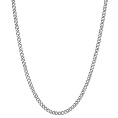 Fine Jewelry Unisex Adult Sterling Silver 18 Inch Curb Chain Necklace In Transparent