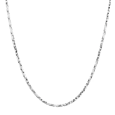 Fine Jewelry Made In Italy Womens Sterling Silver 20 Inch Link Chain Necklace In Transparent