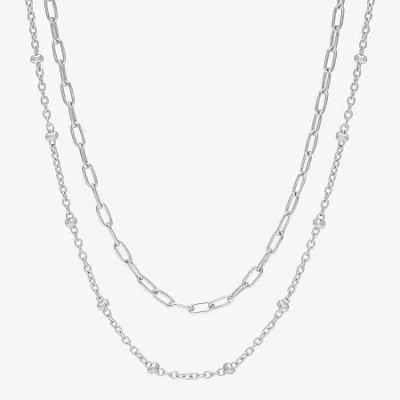 Fine Jewelry Womens 2-pc. Necklace Set In White