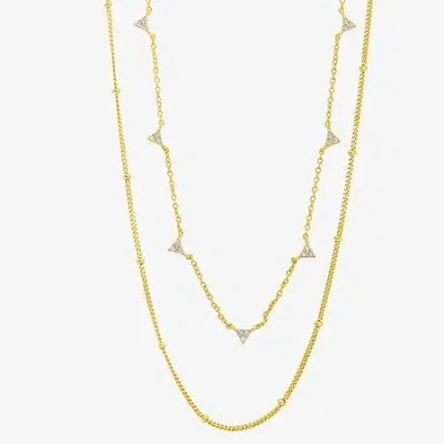 Fine Jewelry Silver Addiction Womens 14k Gold Over Silver 18 Inch Link Chain Necklace In Yellow