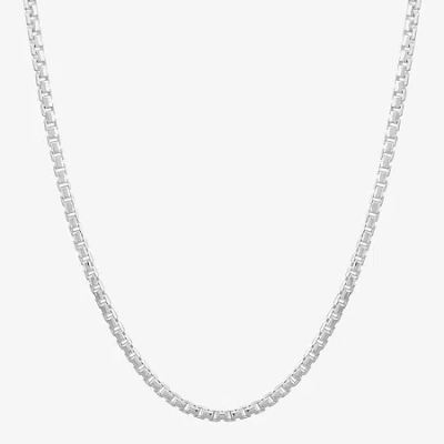 Fine Jewelry Made In Italy Sterling Silver Womens Sterling Silver 18 Inch Box Chain Necklace In White