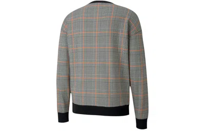 Puma Rechack Pack Crew Sweatshirt 'grey Black White Orange' In Multi