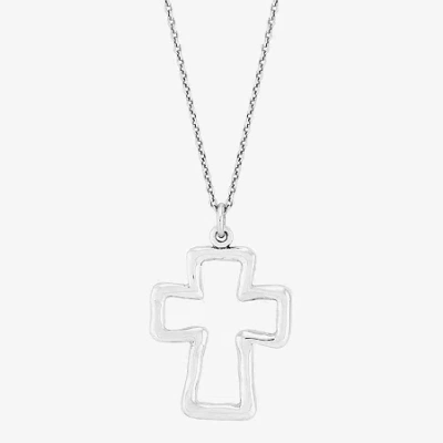 Fine Jewelry Silpada Womens Sterling Silver Cross 16 Inch Pendant Necklace In Transparent