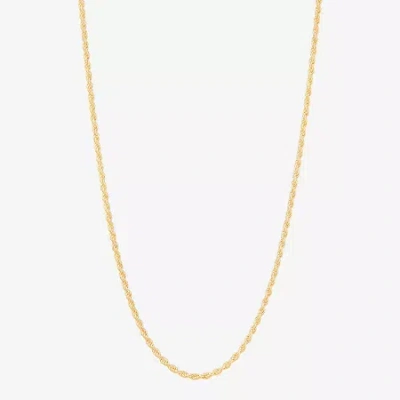 Fine Jewelry Made In Italy Womens 24k Gold Over Silver 16 Inch Rope Chain Necklace In Yellow