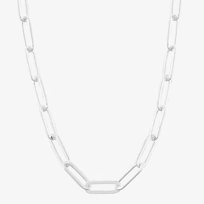 Fine Jewelry Made In Italy Womens Sterling Silver 20 Inch Chain Necklace In White