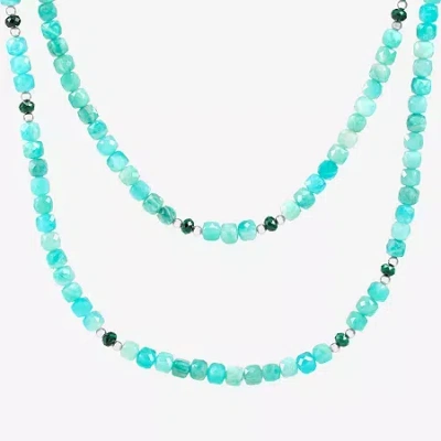 Fine Jewelry Silpada Womens Green Amazonite Sterling Silver 40 Inch Beaded Necklace In Transparent