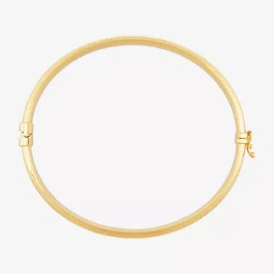 Fine Jewelry Womens 14k Gold Over Silver Heart Bangle Bracelet In Transparent