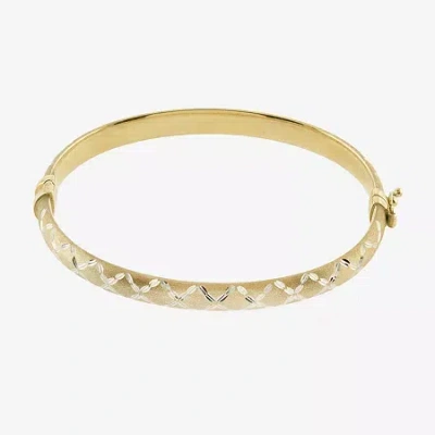 Fine Jewelry Diamond Cut Womens 14k Two Tone Gold Over Silver Bangle Bracelet In Transparent