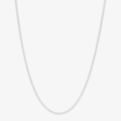 Fine Jewelry Made In Italy Womens Sterling Silver 18 Inch Wheat Chain Necklace In White
